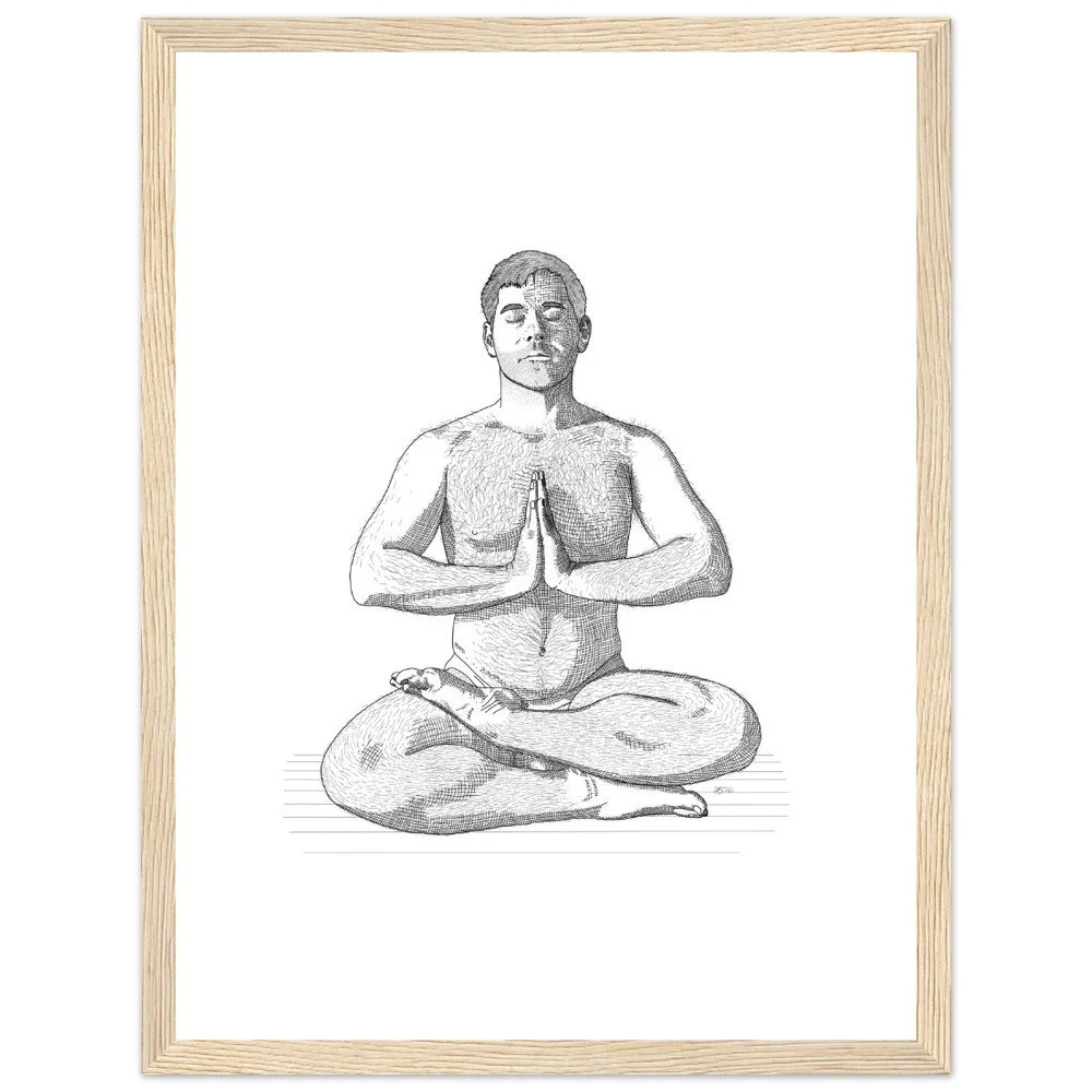 Yoga Study - Lotus Pose (Padmasana) Fine Art Print