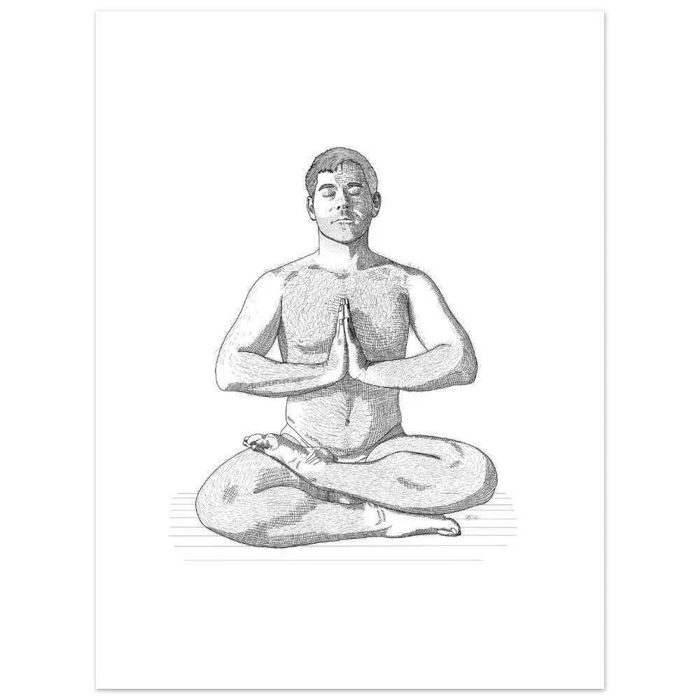 Yoga Study - Lotus Pose (Padmasana) Fine Art Print