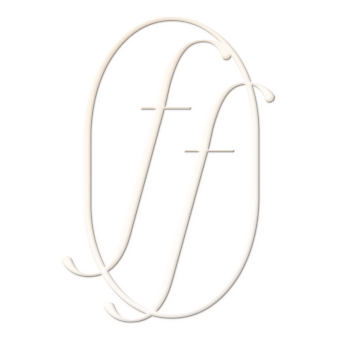 Red background with illuminated white cursive letter "Q" outlined in black.