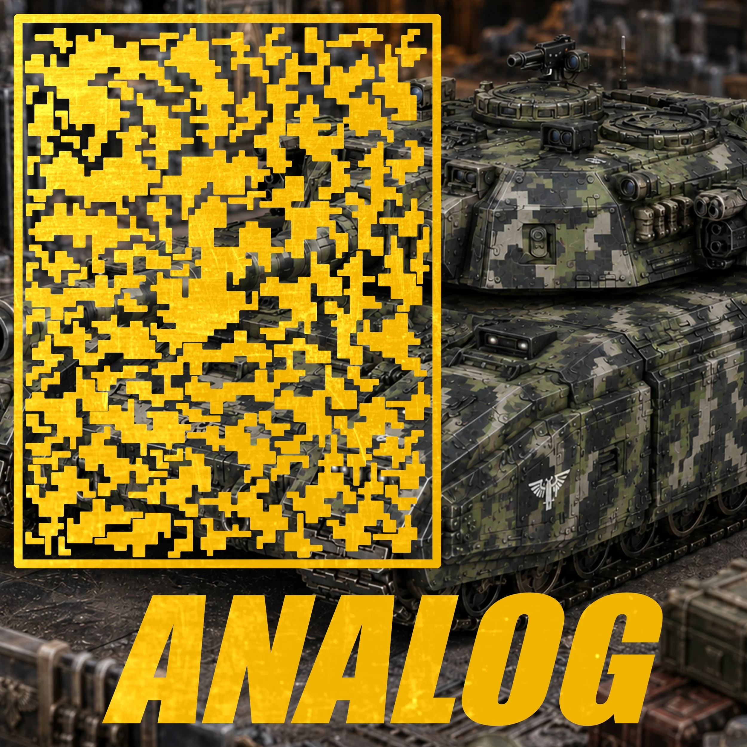 ANALOG - Digital Camo Stencil for Miniatures, Tanks & Terrain