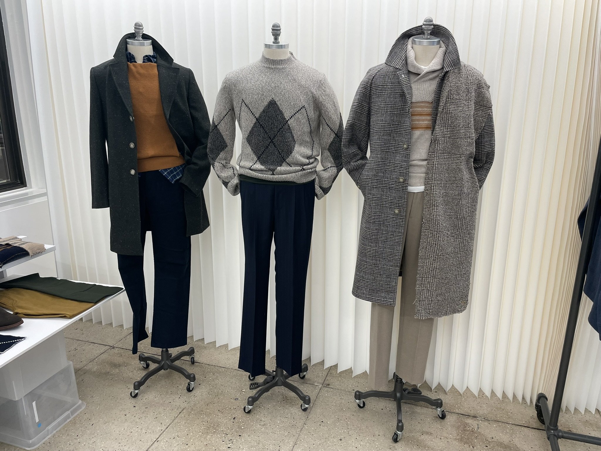 Donegal topcoat, glen check raglan coat