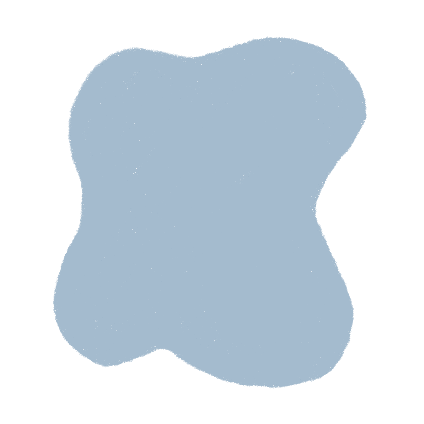 Silhouette of a dog's head and ears in light blue against a black background.