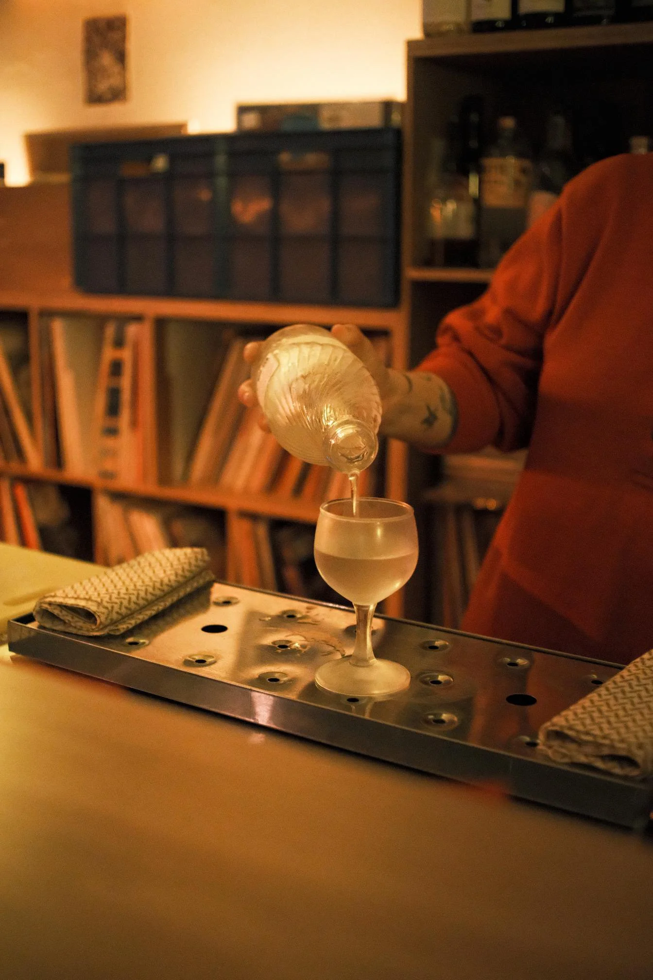 Martinis being poured at Table Records