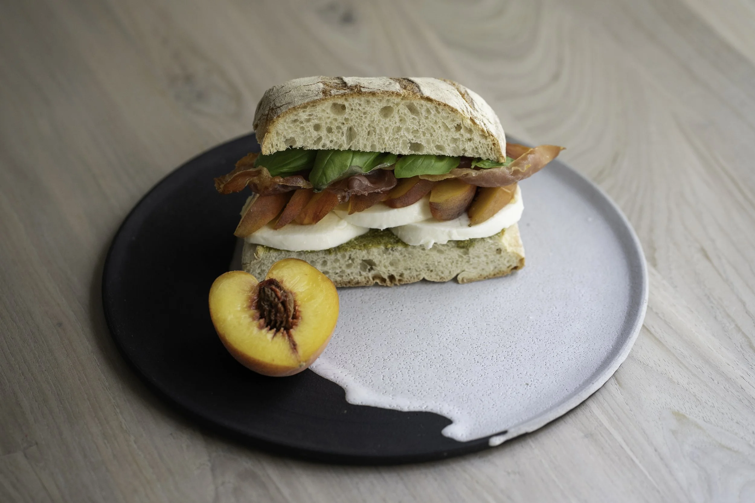 Peach, Prosciutto &amp; Mozzarella Sandwich