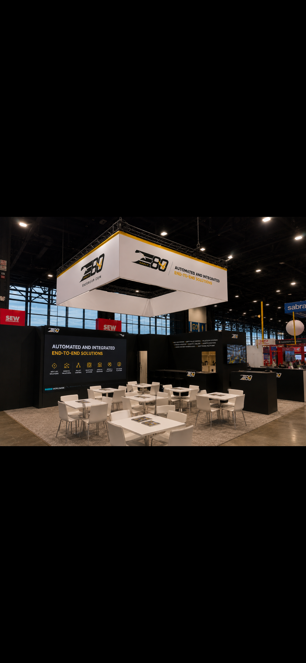 E80 trade show exhibit at PACK EXPO in Chicago. Creative Expo Solutions provided rental furniture, exhibit labor, and project coordination to help ensure a smooth and successful event.