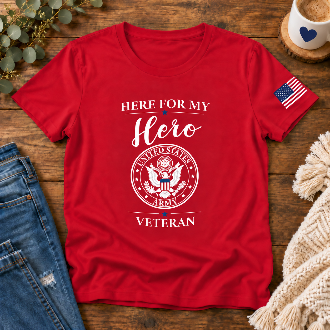 Here for My Hero | Army Veteran Tee