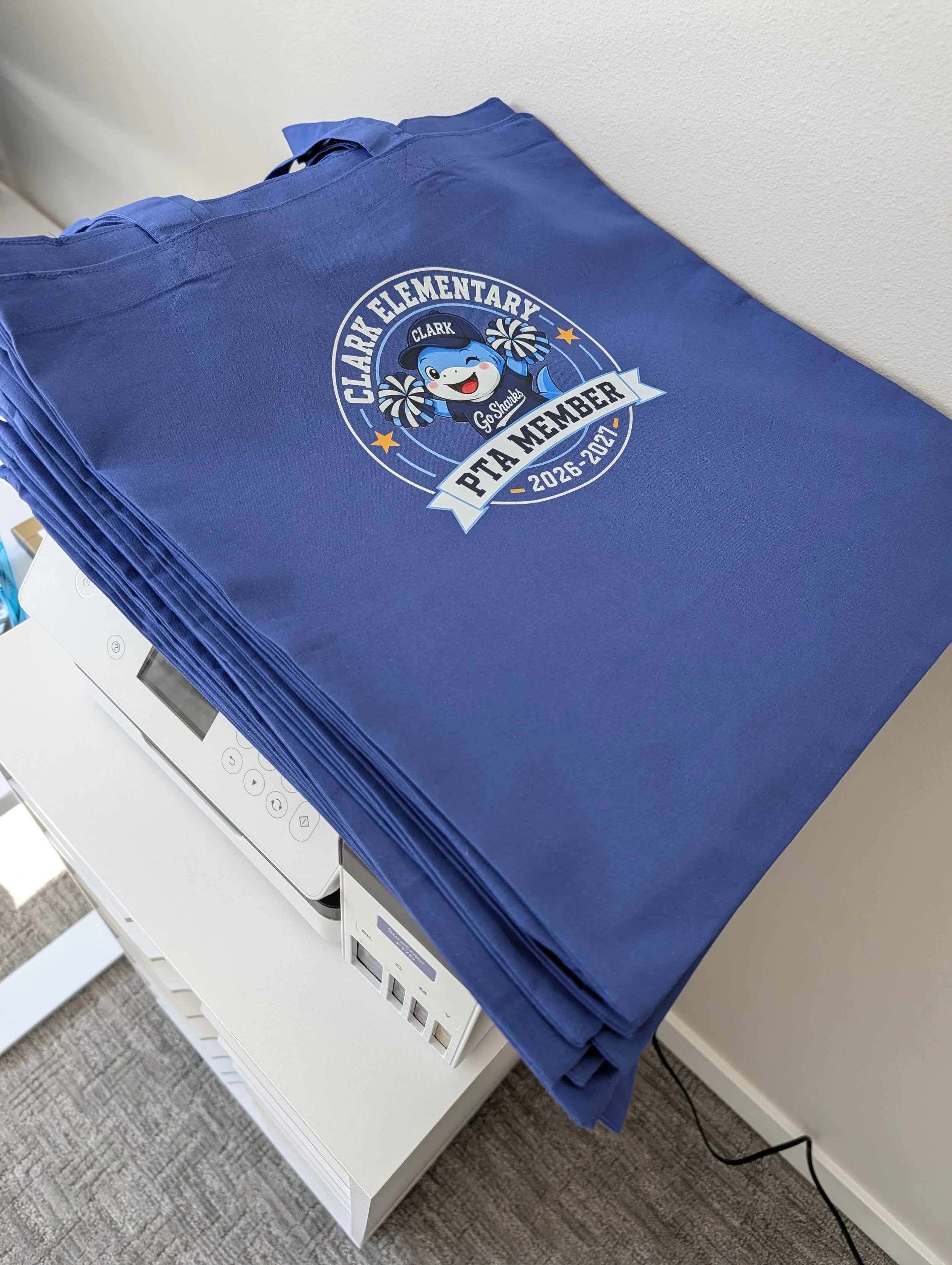 Custom PTA member totes. 