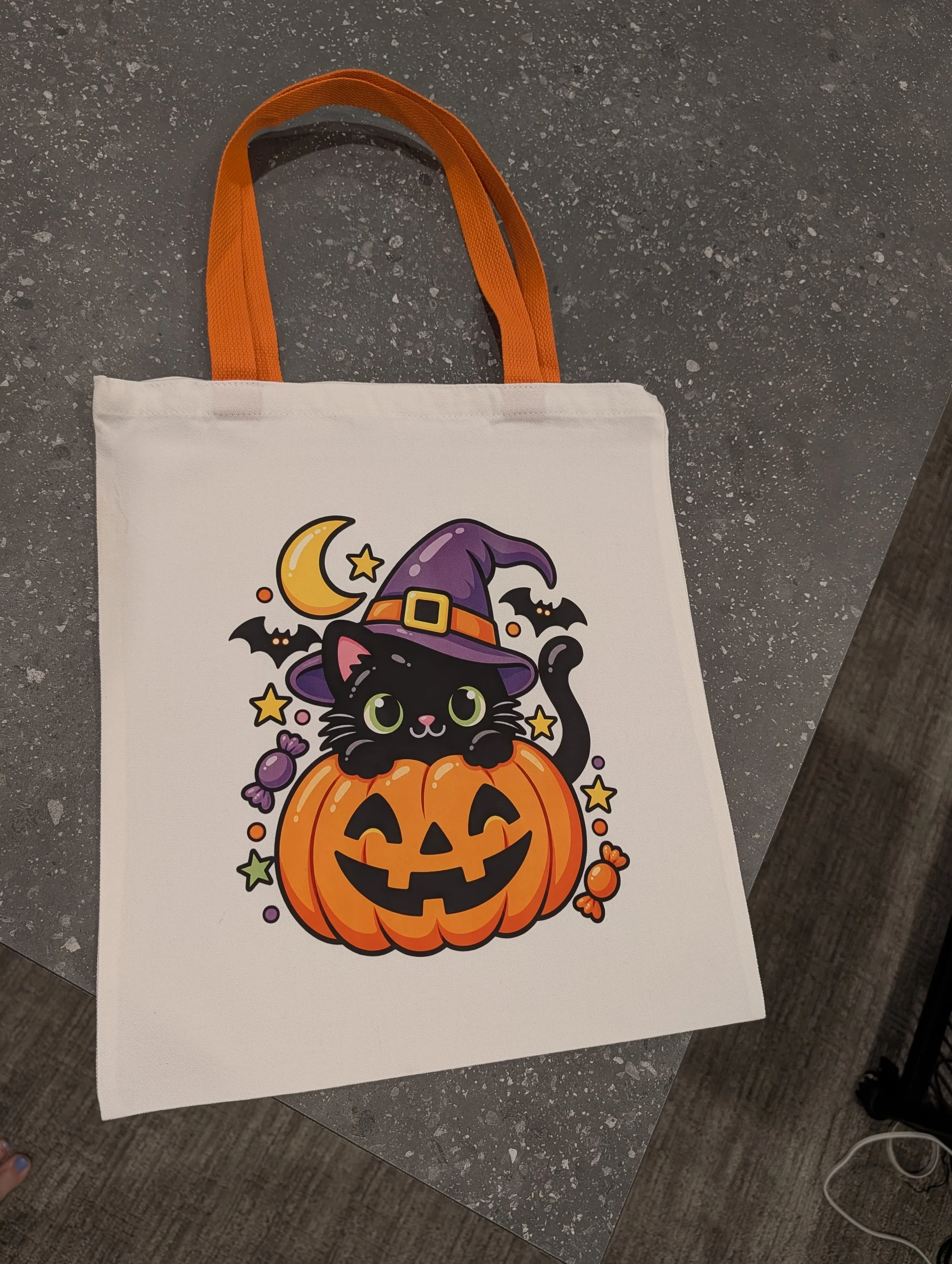 A fun, reusable trick-or-treat tote.