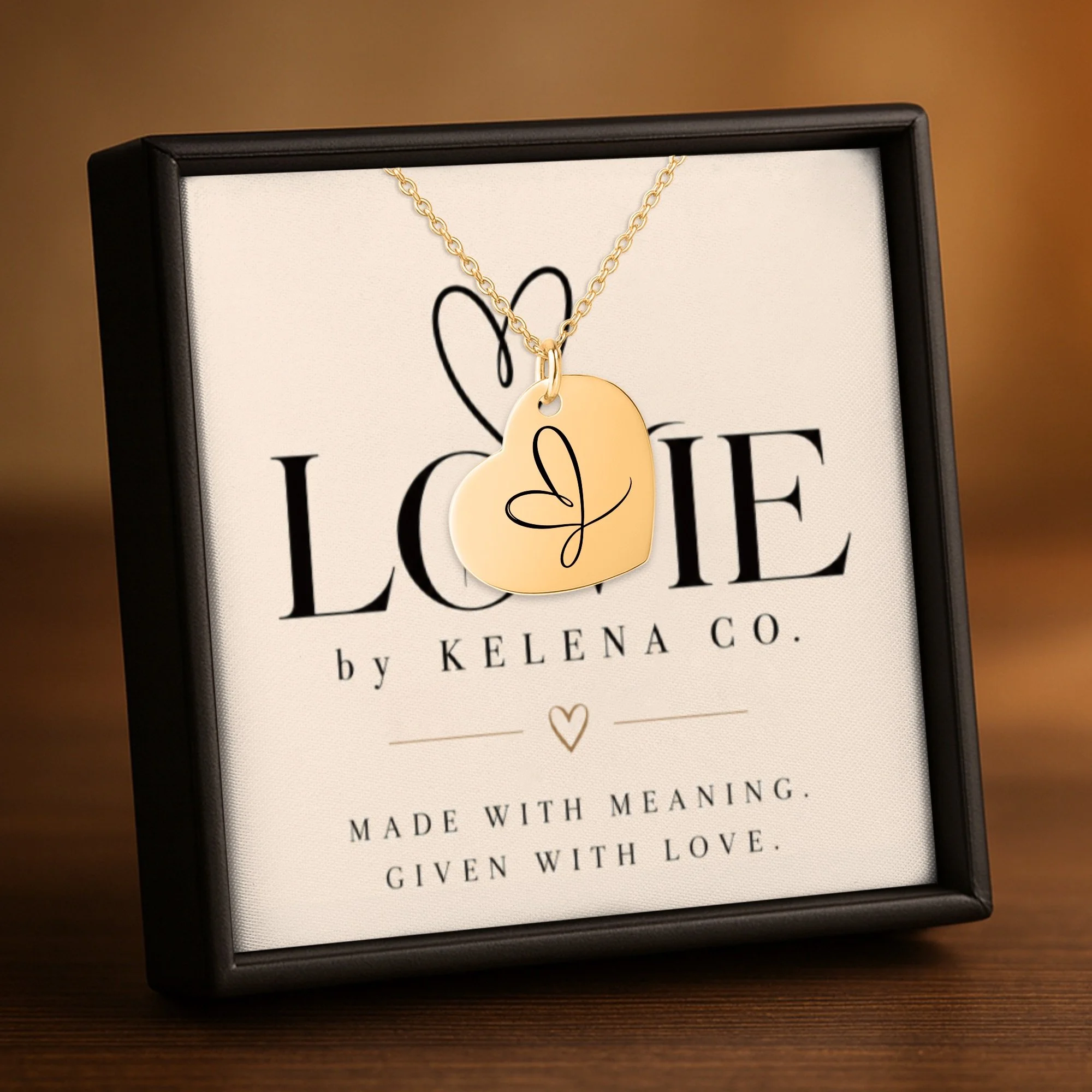 The LOVIE Signature Heart Necklace | Personalized Engraved Necklace