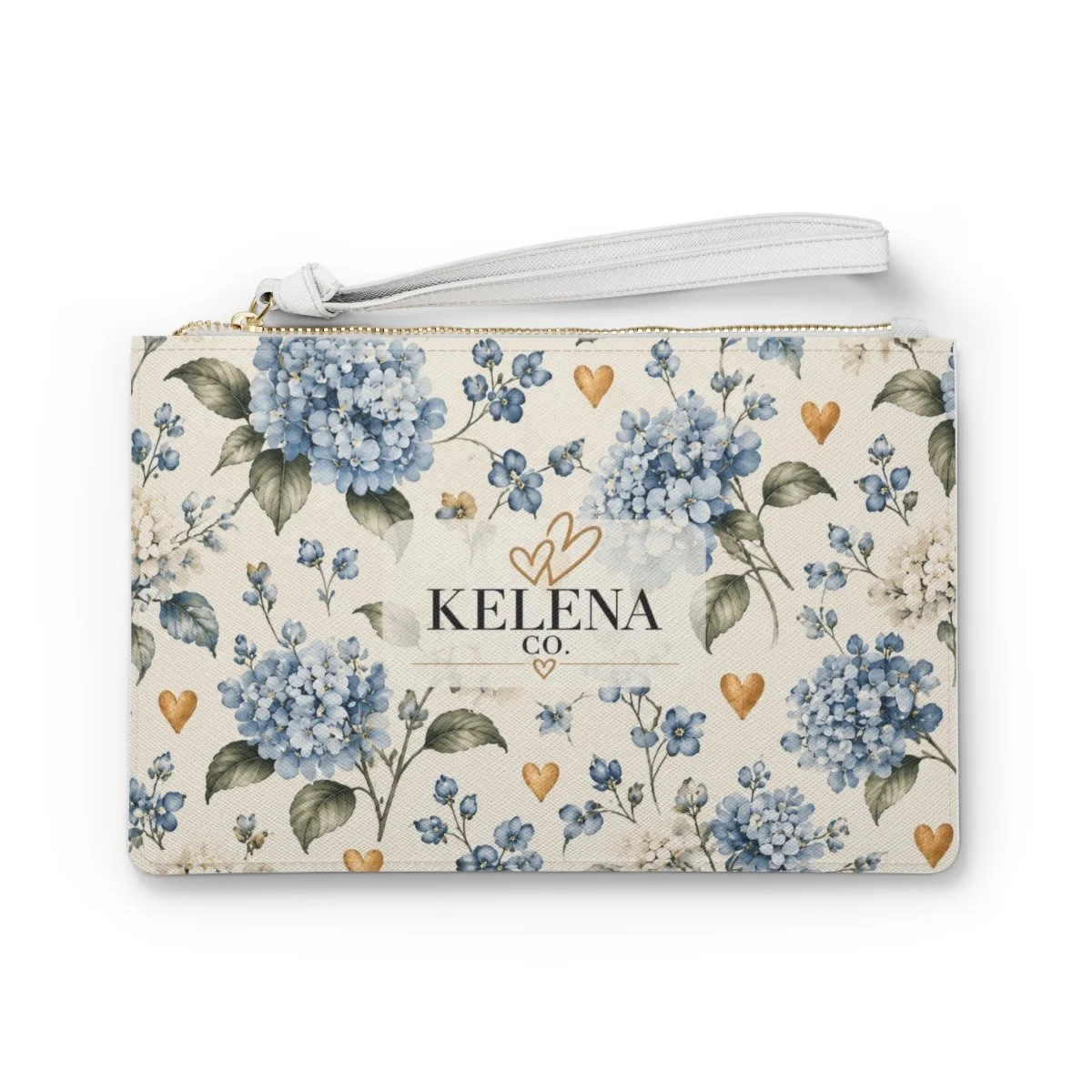 Blue Bloom Clutch – Blue Hydrangea Floral Wristlet