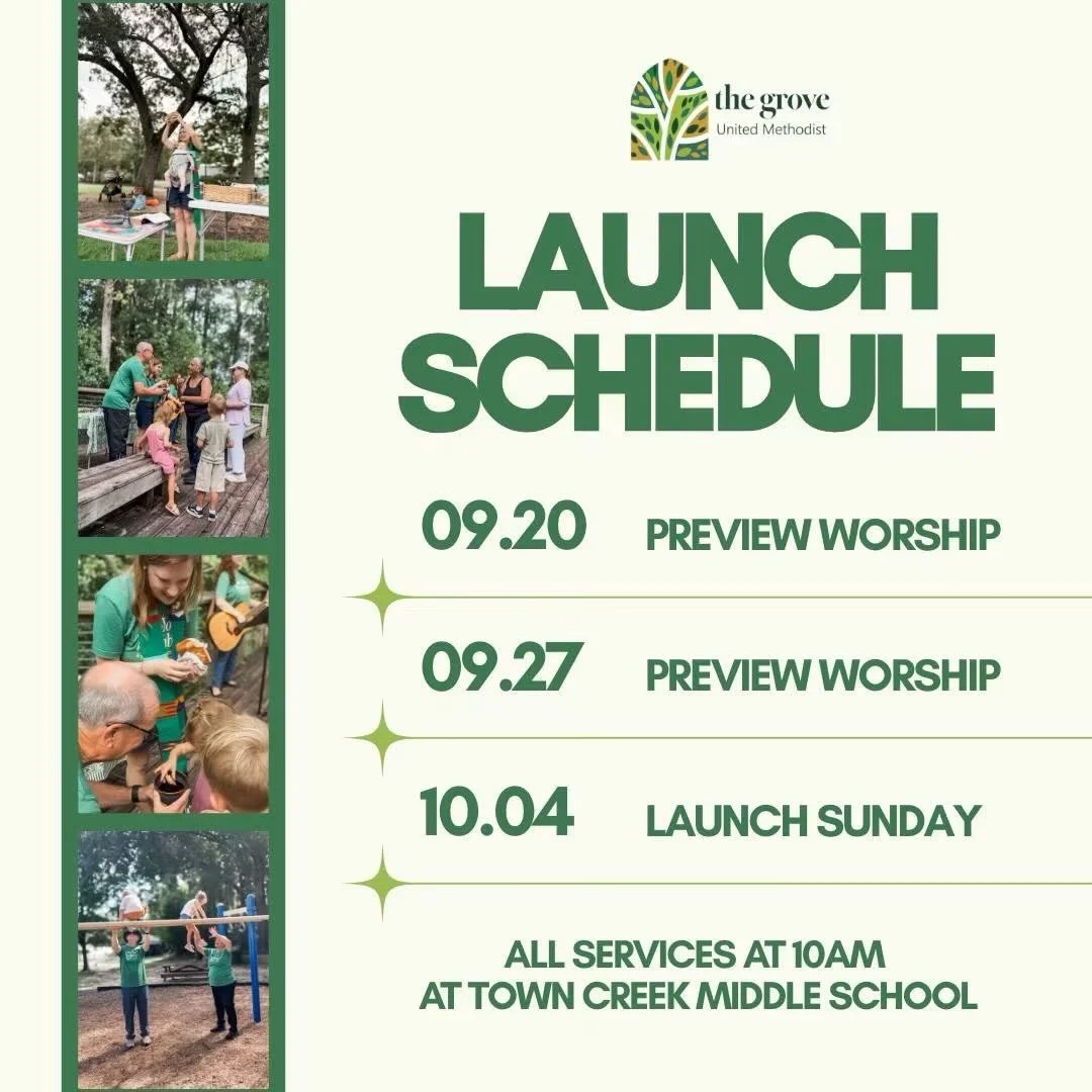 The Grove UMC is almost here!

We&rsquo;re officially launching on October 4, and we can&rsquo;t wait to celebrate with you! But before the big day, we&rsquo;re opening the doors for two special preview services so you can get a first look at what&rs