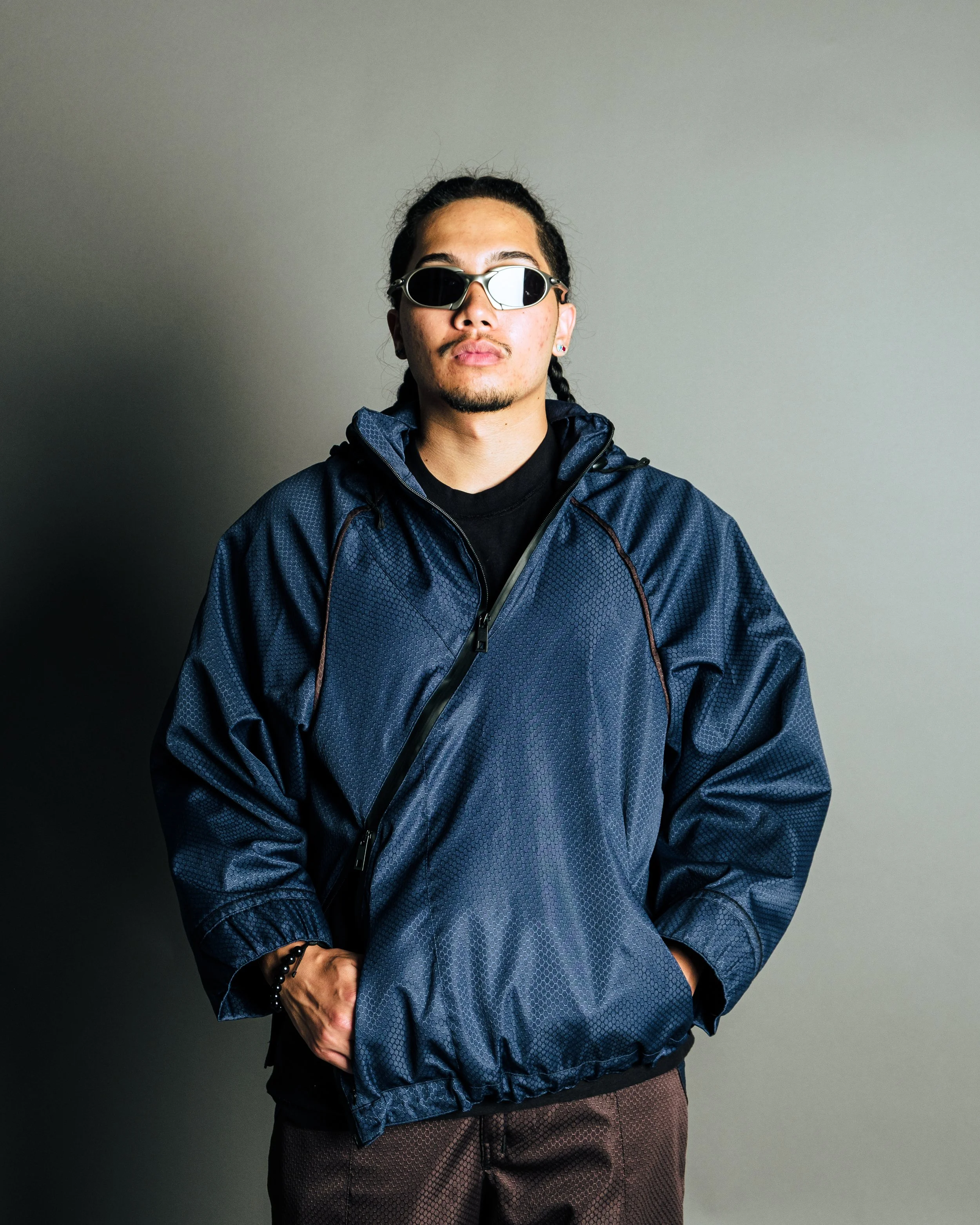 Asymmetrical Hex Windbreaker