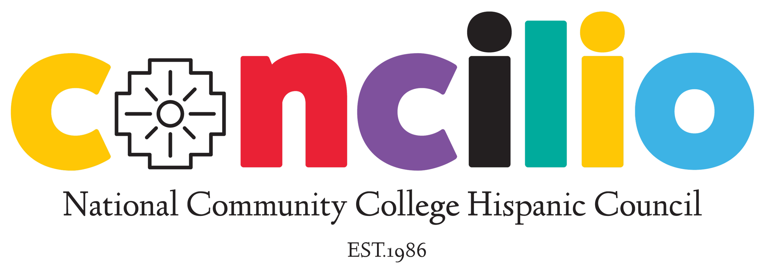 Colorful logo for the National Community College Hispanic Council with the word 'CohciliO' and the full name below.