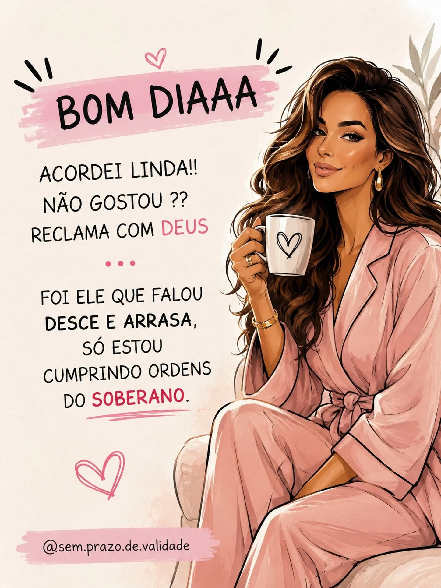 Bom dia! ☀️✨

Que hoje nenhuma inseguran&ccedil;a fale mais alto do que a certeza de que Deus criou cada mulher com prop&oacute;sito, beleza e valor.

Ent&atilde;o sorria, levante a cabe&ccedil;a e siga em frente&hellip;

Acordou linda? Claro que sim