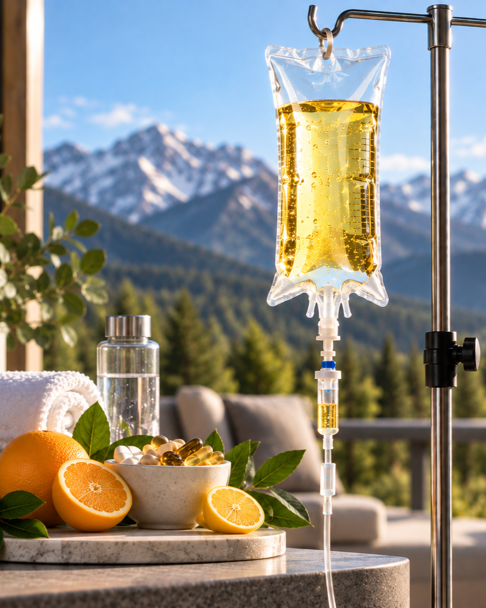 #3  |  "THE EXTRA" — $195  |

Commonly referred to as a Myer’s Cocktail.

A more complete combination of vitamins, minerals, and antioxidants the give you "the extra" boost that your body needs .

Includes:
IV hydration bag • Vitamin B Complex • Vita