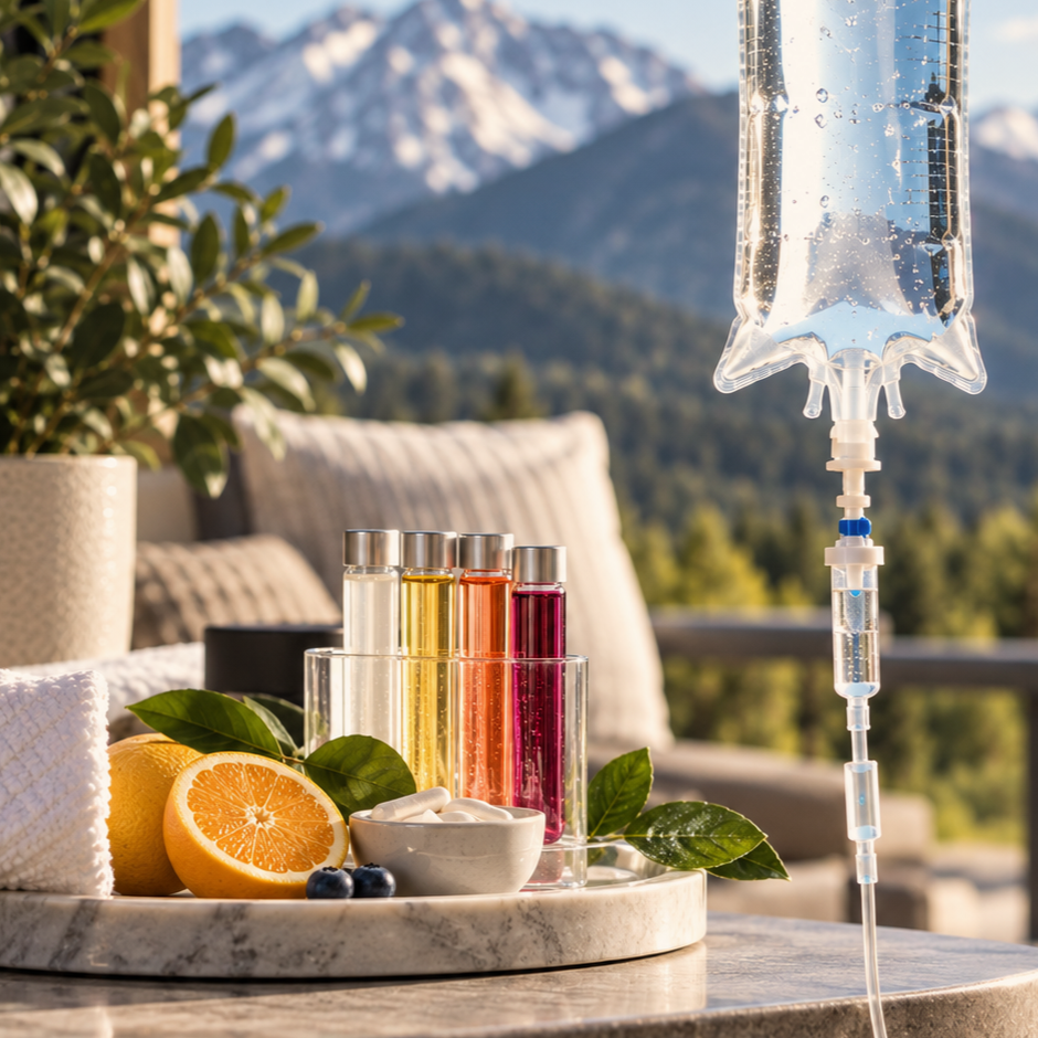 #2       " A LITTLE MORE" — $140  |  

Hydration + your choice of one add-in.

Start with hydration, then add "a little more"  by personalizing your IV with an add-in that fits your needs.

Includes:
IV hydration bag • Choice of 1 add-in (excluding N