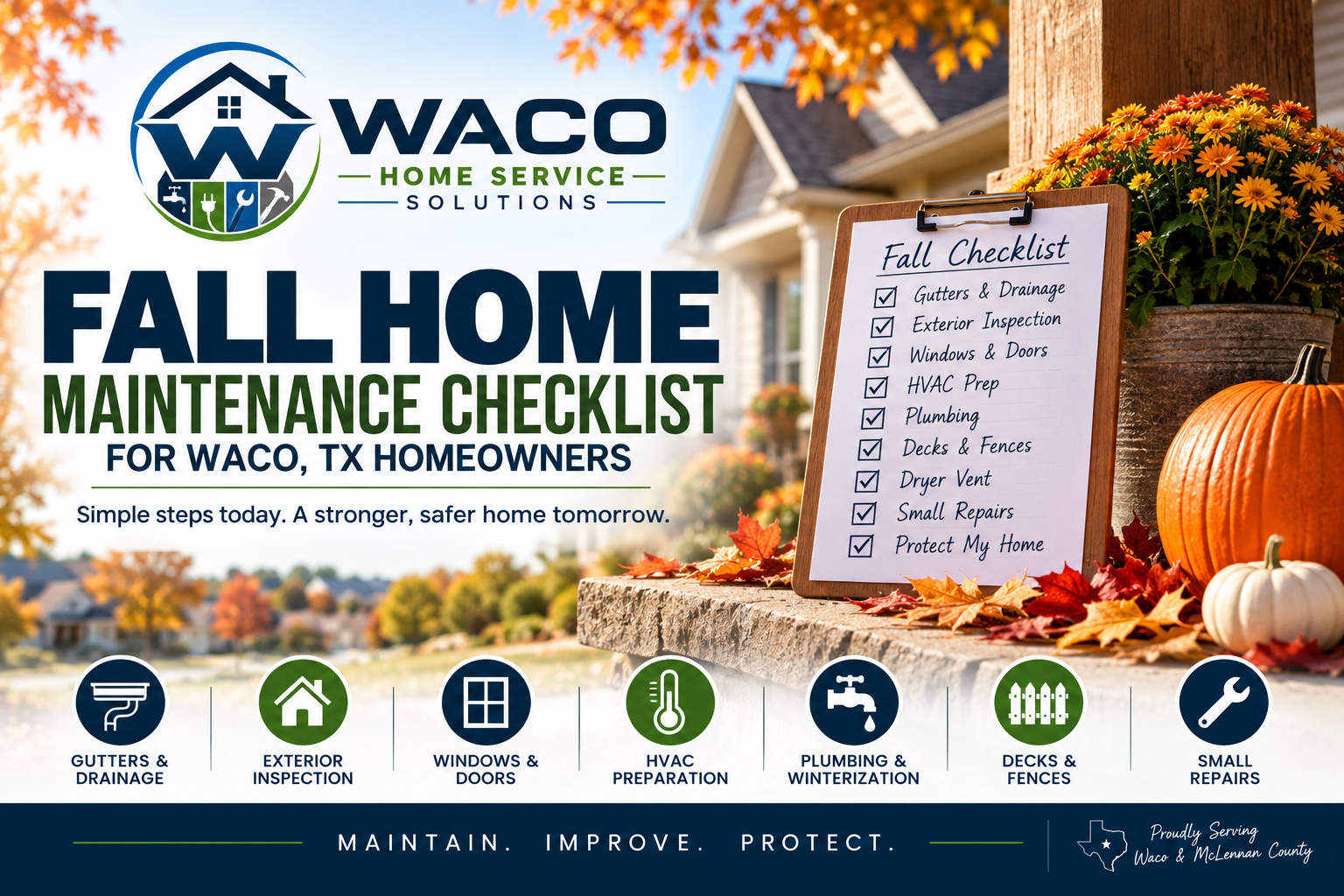 Fall Home Maintenance Checklist for Waco, TX Homeowners | WHSS