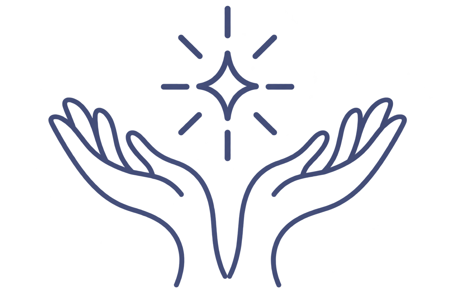 Open hands releasing a sparkle, representing letting go of perfectionistic pressure.