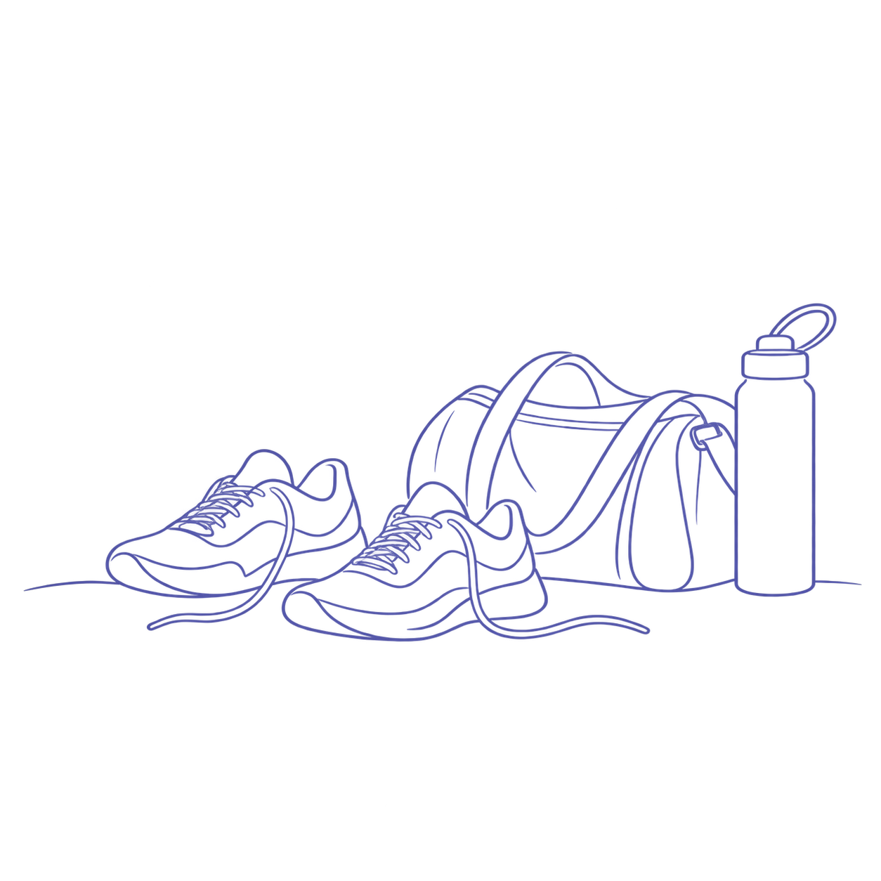 Athletic shoes and gym bag representing mental health therapy for athletes and former athletes.