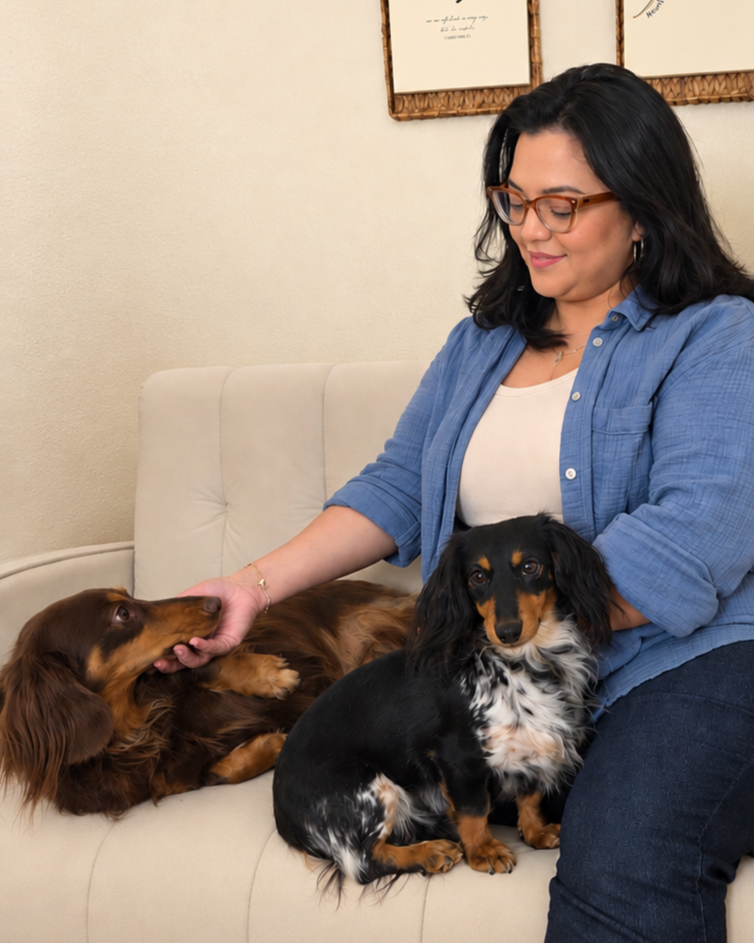 Jasmine being more than a therapist in fort worth TX with her dogs.