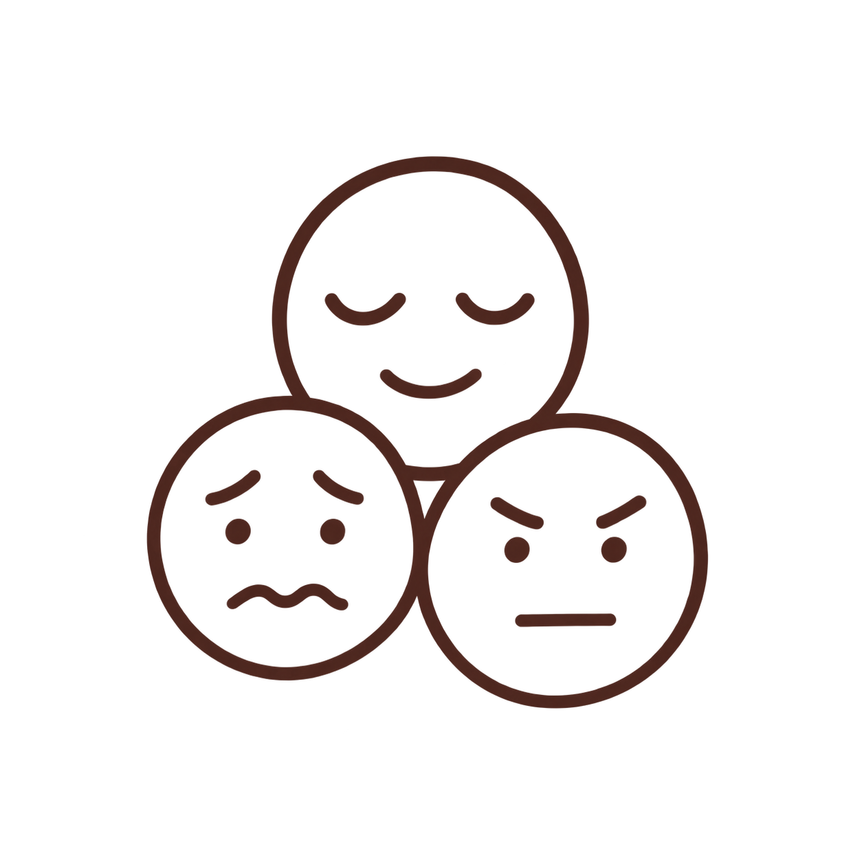 Different emotional expressions representing DBT emotion regulation skills