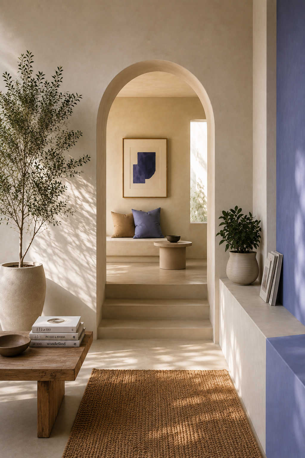 Sunlit interior with architectural archways reflecting a grounded approach to therapy