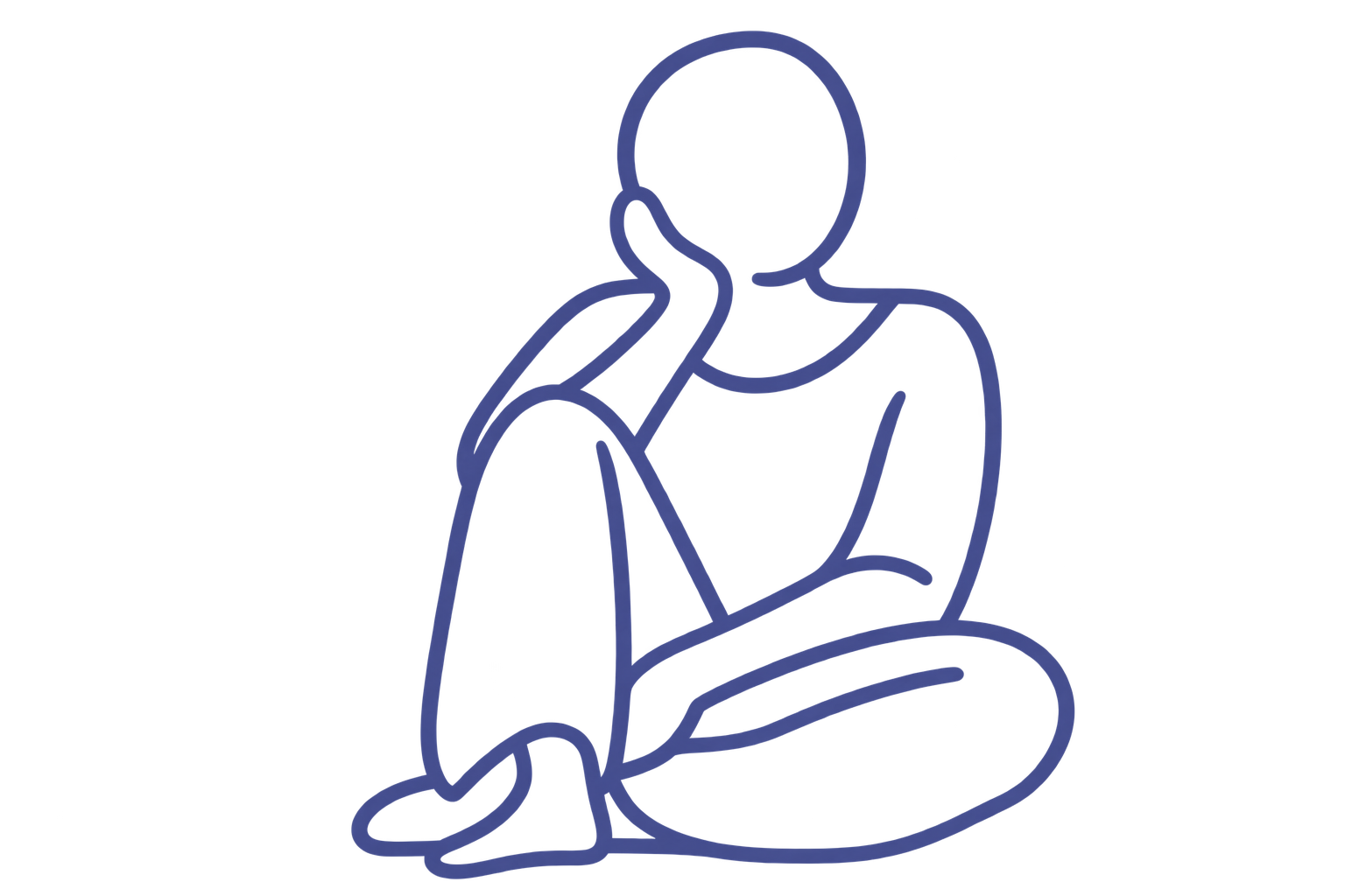 Line art representing self-reflection, identity, and belonging in therapy.