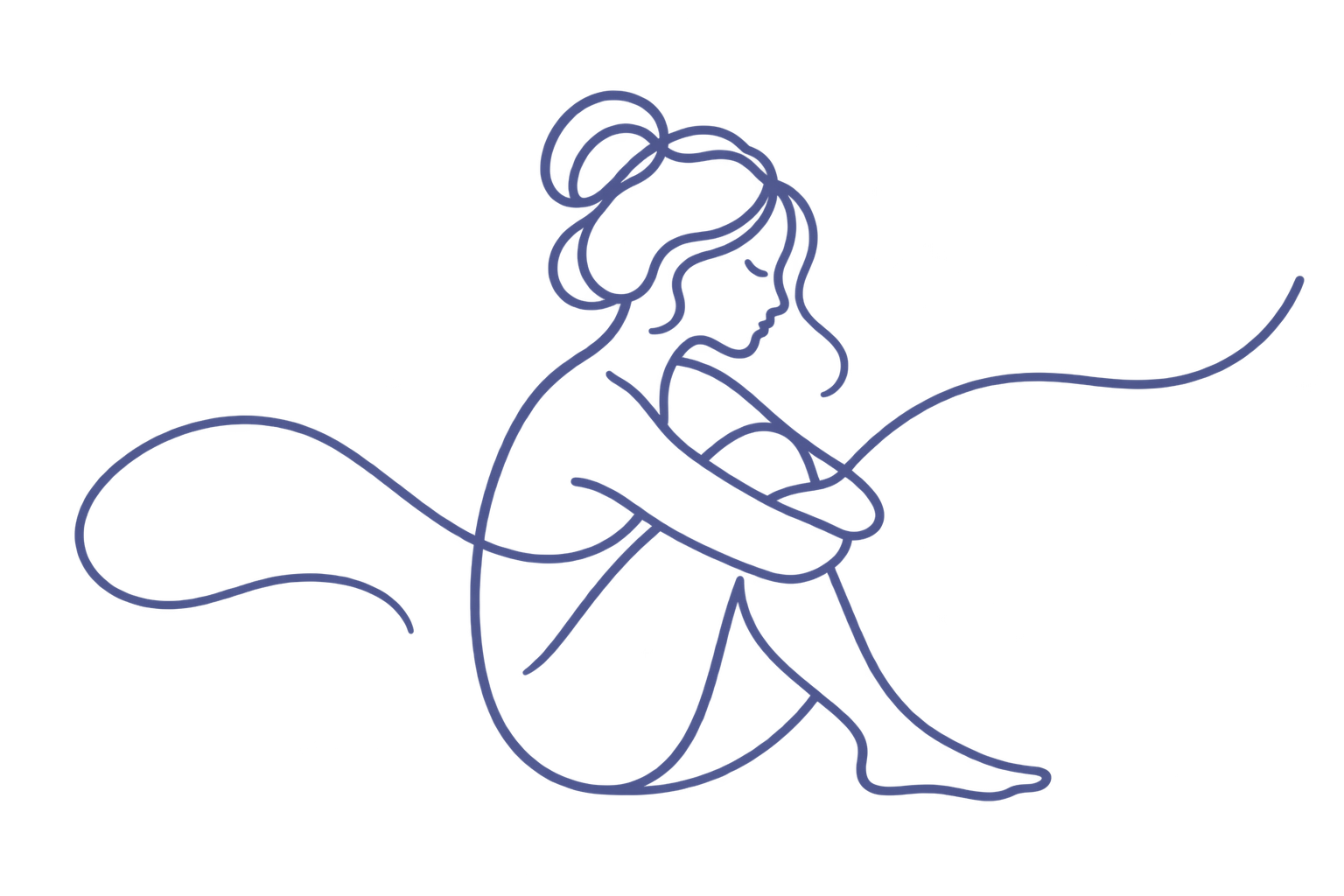 Seated figure representing identity and life transitions