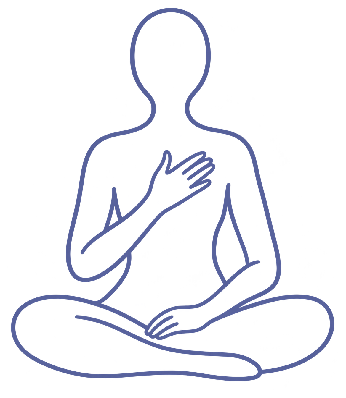 Seated figure with a hand on their chest, representing reconnecting with and rebuilding trust in yourself