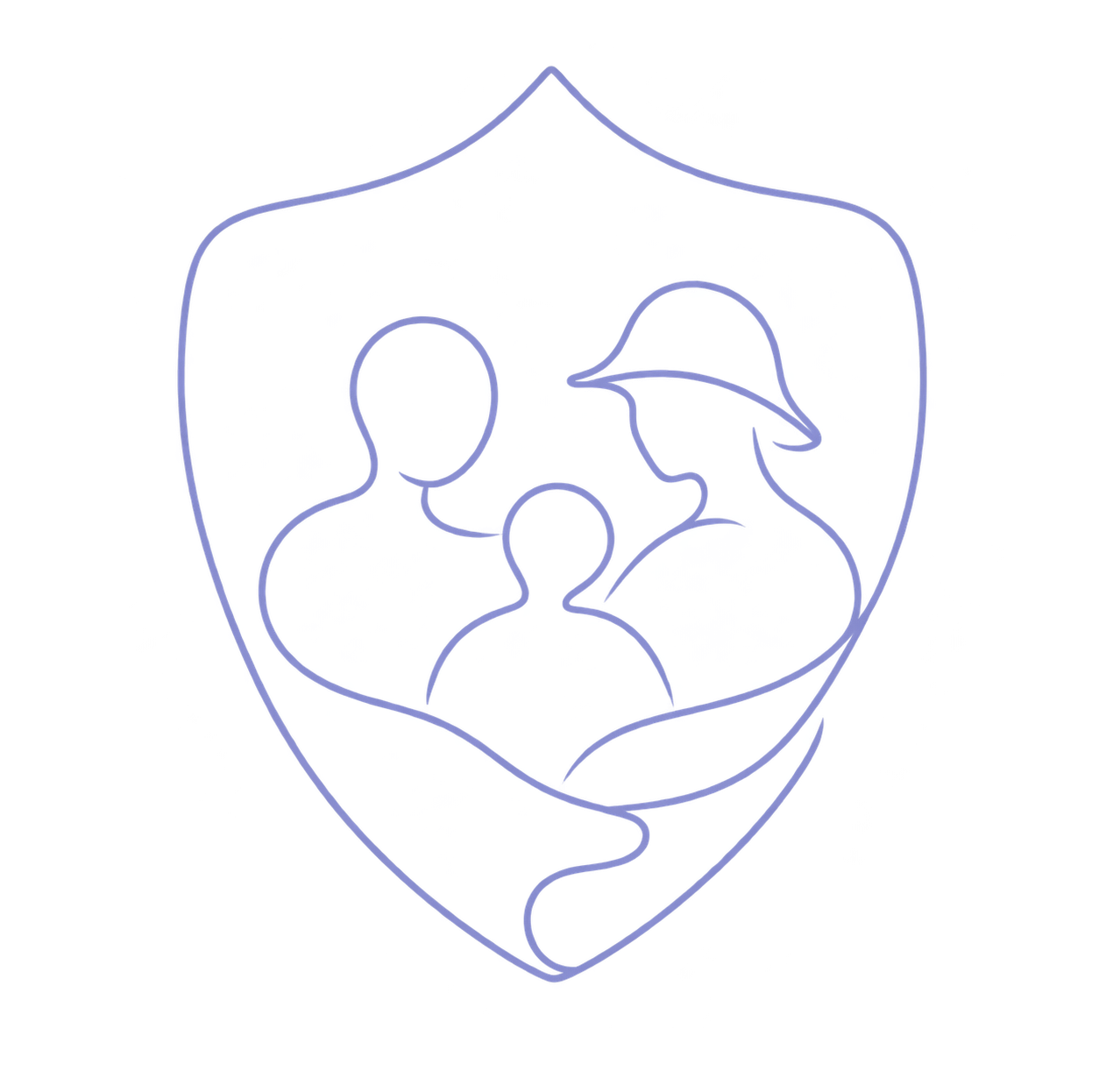 Minimal line art illustration representing military and first responder families