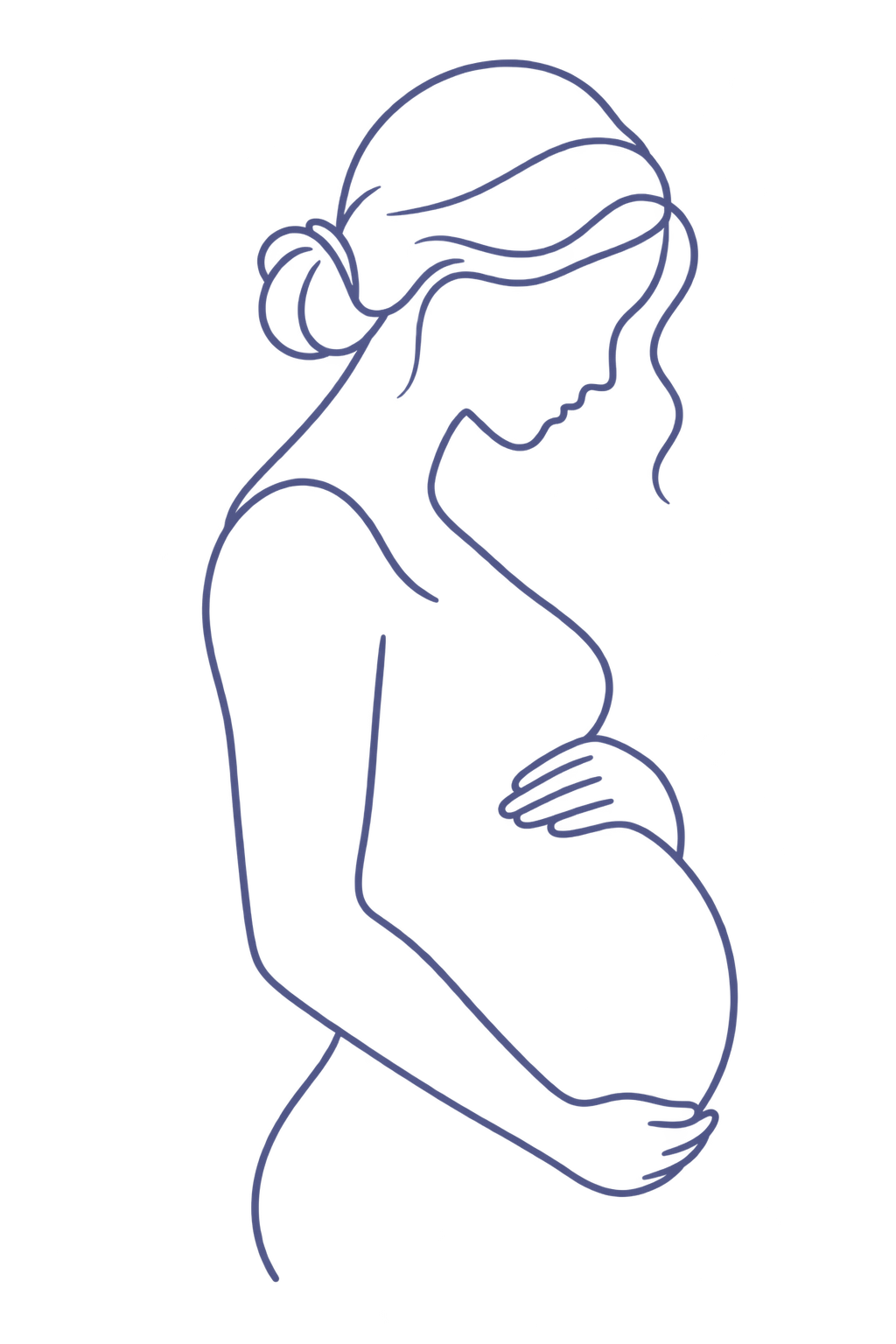 Pregnant person resting hands on belly