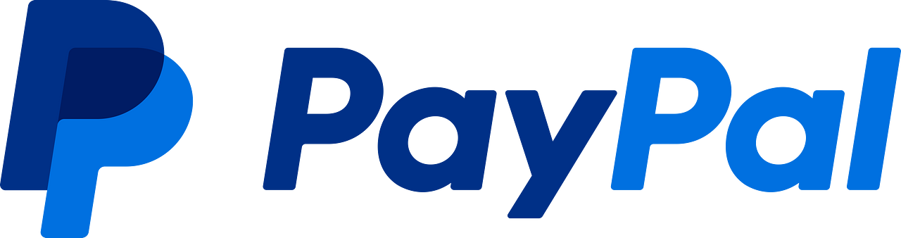 PayPal logo with a stylized blue 'P' and the word 'PayPal' in blue text.