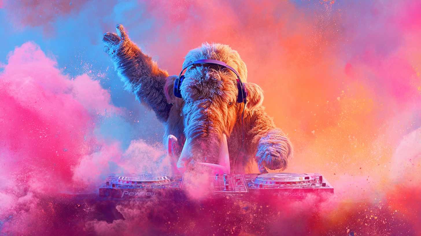 u9767649428_energetic_woolly_mammoth_DJ_surrounded_by_explodi_c2761cdb-9fb3-4e40-8d31-a00cf6824987_3.png