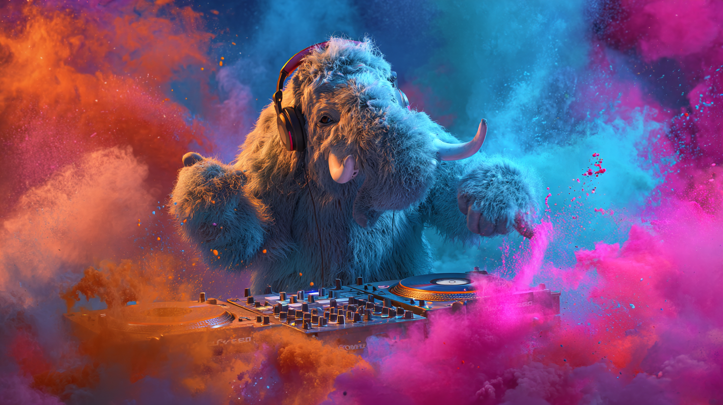 u9767649428_energetic_woolly_mammoth_DJ_surrounded_by_explodi_c2761cdb-9fb3-4e40-8d31-a00cf6824987_1.png