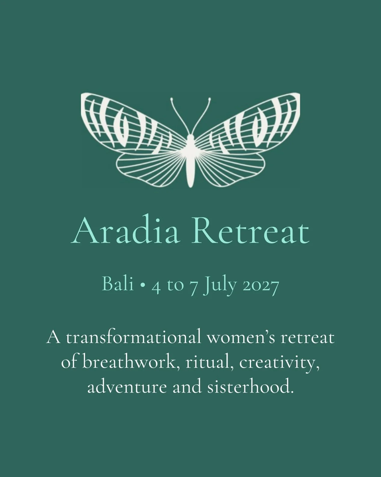 For the women calling in sisterhood&hellip;

🦋 Aradia Retreat
📍 Uluwatu, Bali
🩵 4-7th July 2027

Guided by @lunar.landing &amp; @lorenhoney_
4 Days, 3 Nights of rest and reclamation
Luxury accomodation, nourishing food, workshops
👉🏽 Held on a cr