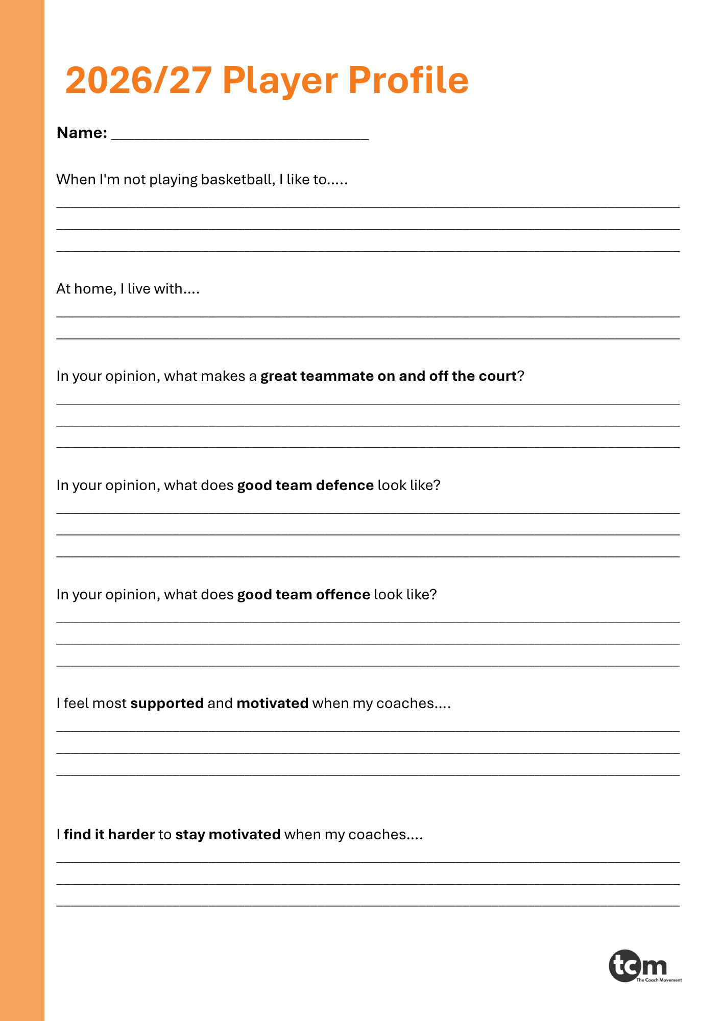 Player Profile Activity