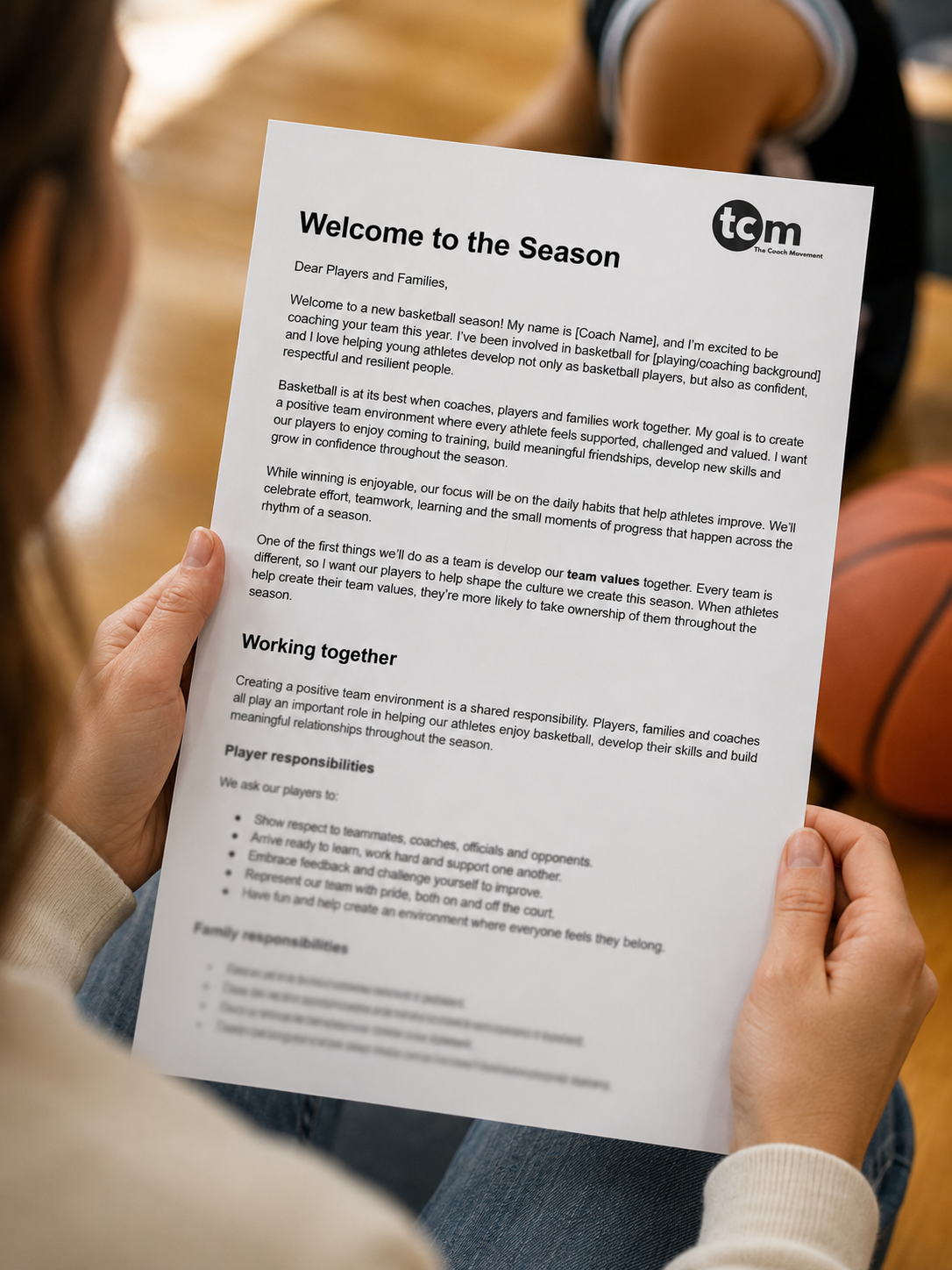 Family welcome letter