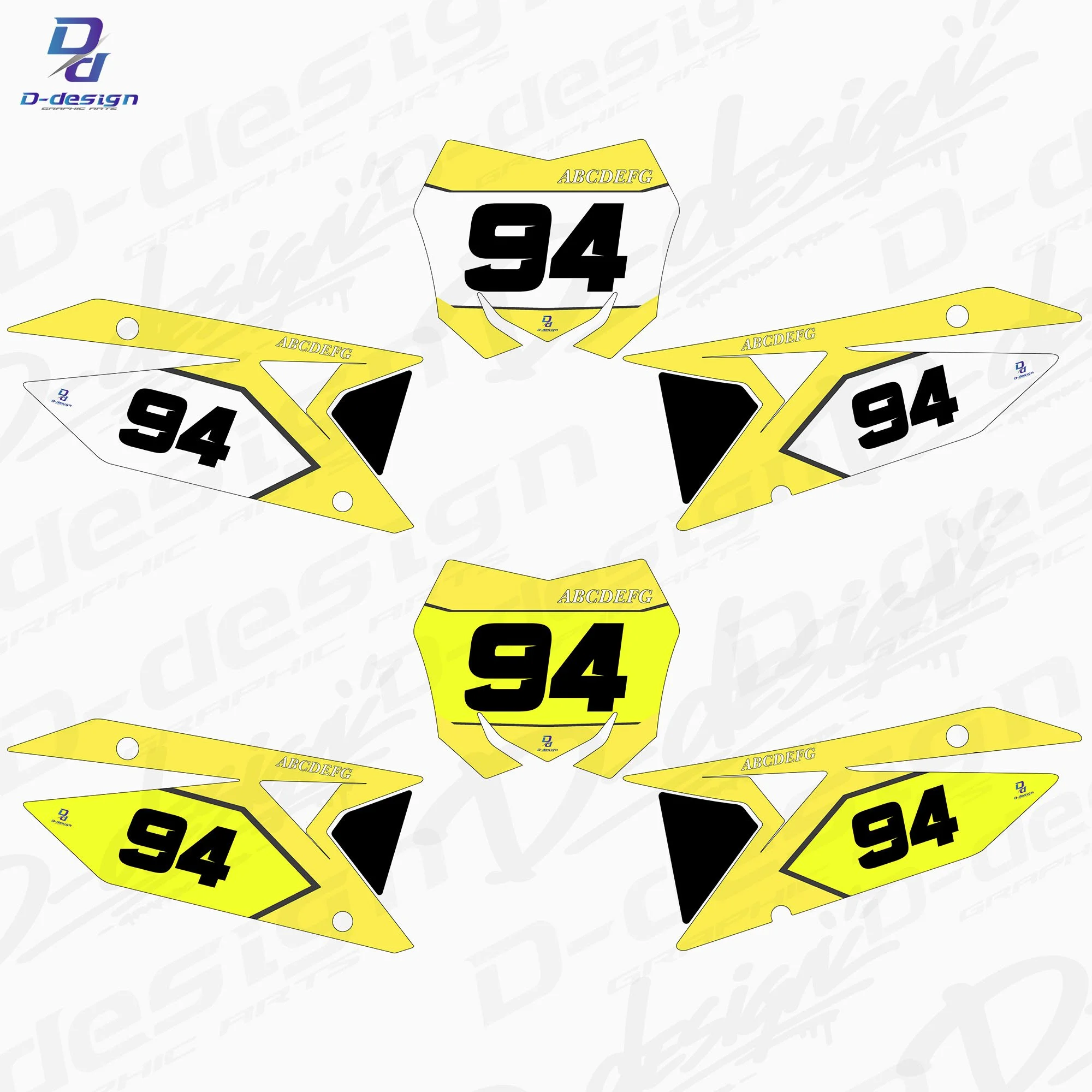 D-design RM-Z250/450 19-27 ゼッケンベースデカール セミオーダーキット