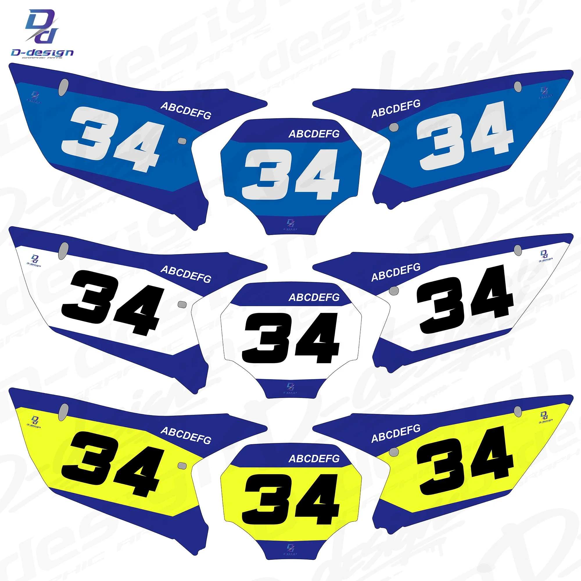 D-design YZ250F/450F 23-25 ゼッケンベースデカール セミオーダーキット