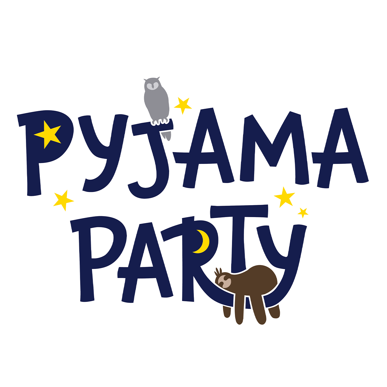 Pyjama Party Logo & Sticker Design
