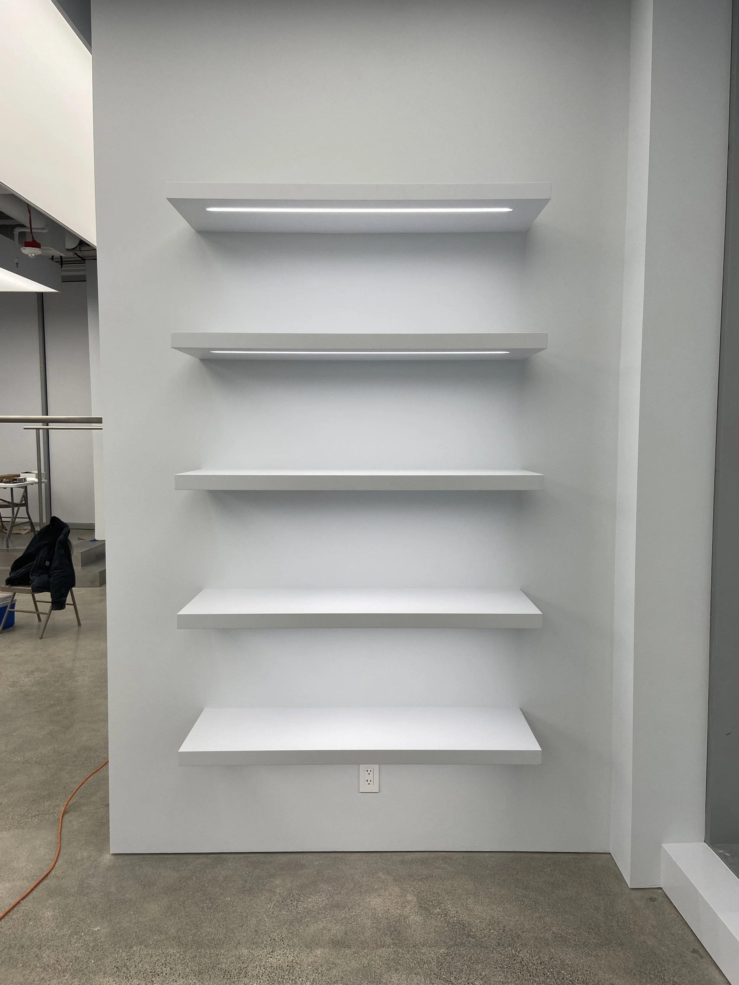 Finish Carpentry, Floating Light Shelves