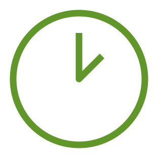 A simple clock illustration showing the time at 2:00.