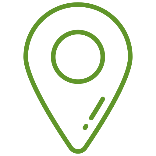 A green map location pin icon.