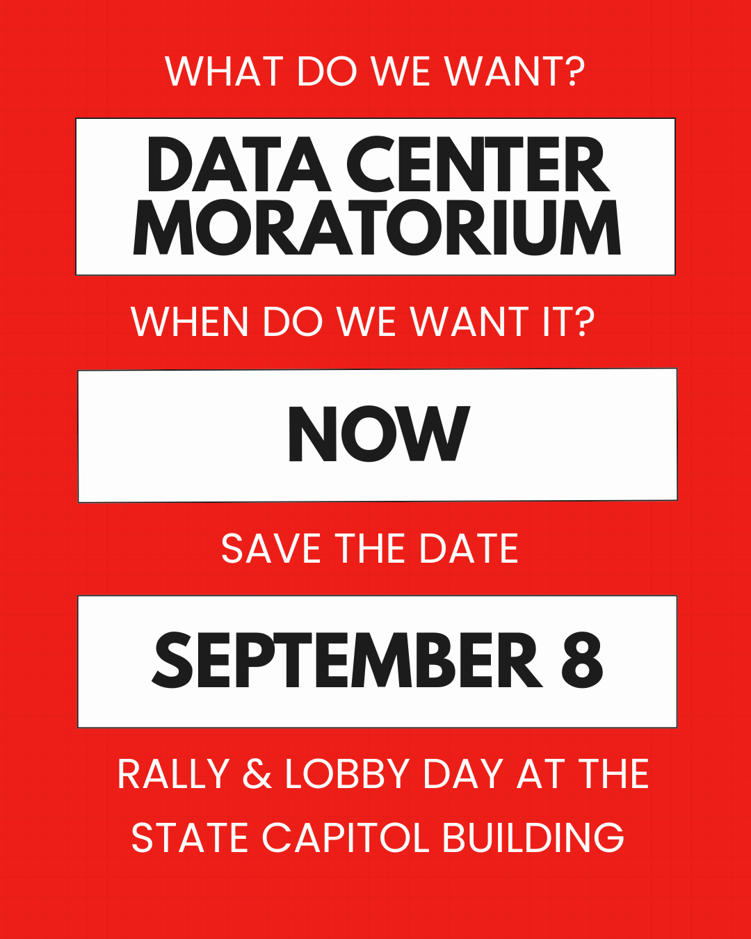 September 8th Oregonians Rally to Demand a Pause to Data Center Expansion, New Regulatory Framework