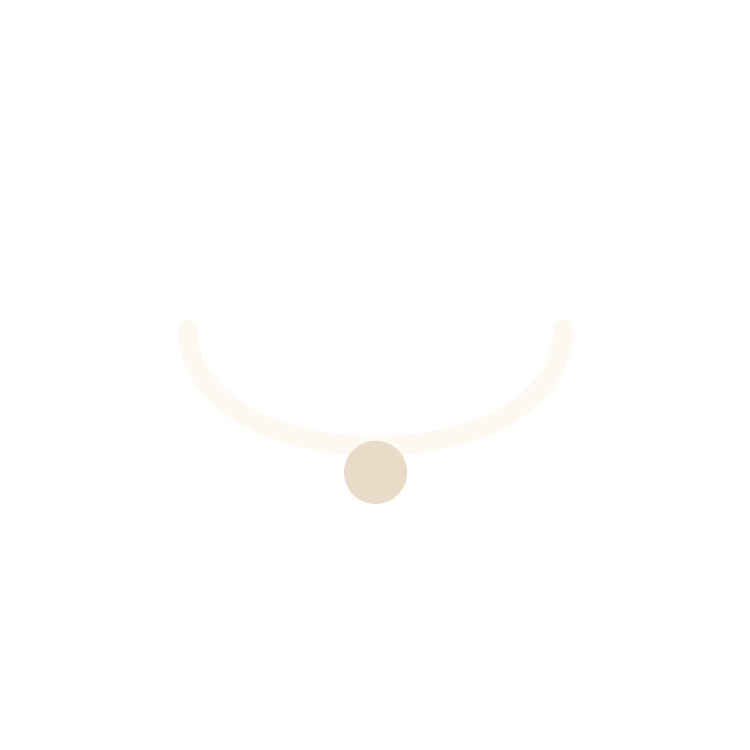 Drawing of a necklace with a cord and a round pendant, simple and minimalist style.