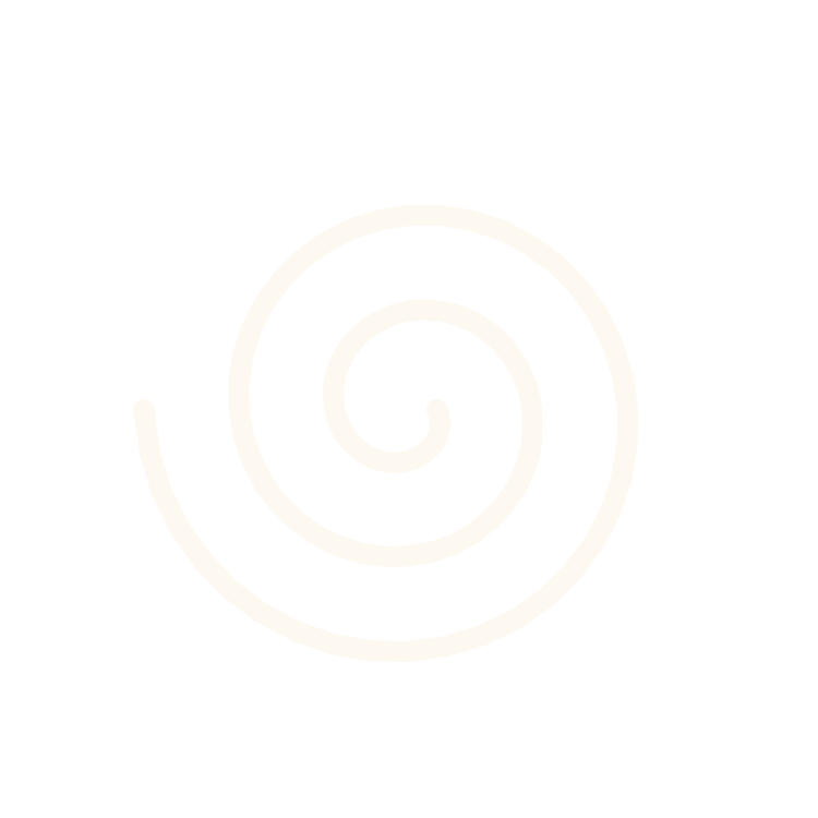 White spiral design on a black background.