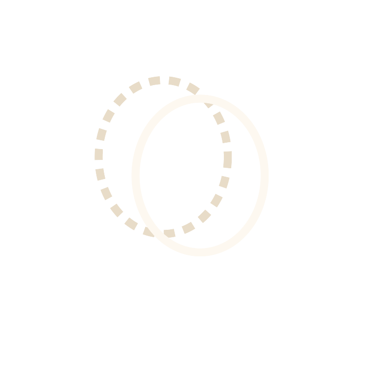 Illustration of two overlapping egg-shaped objects, one with dashed lines, against a black background.