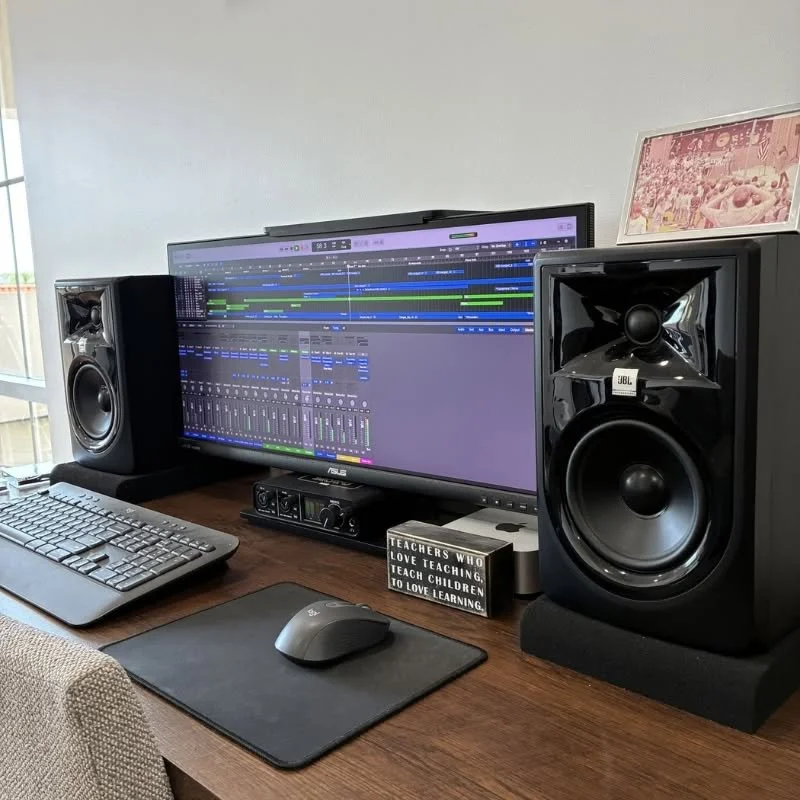 Music production workstation at Raffia Music Studio