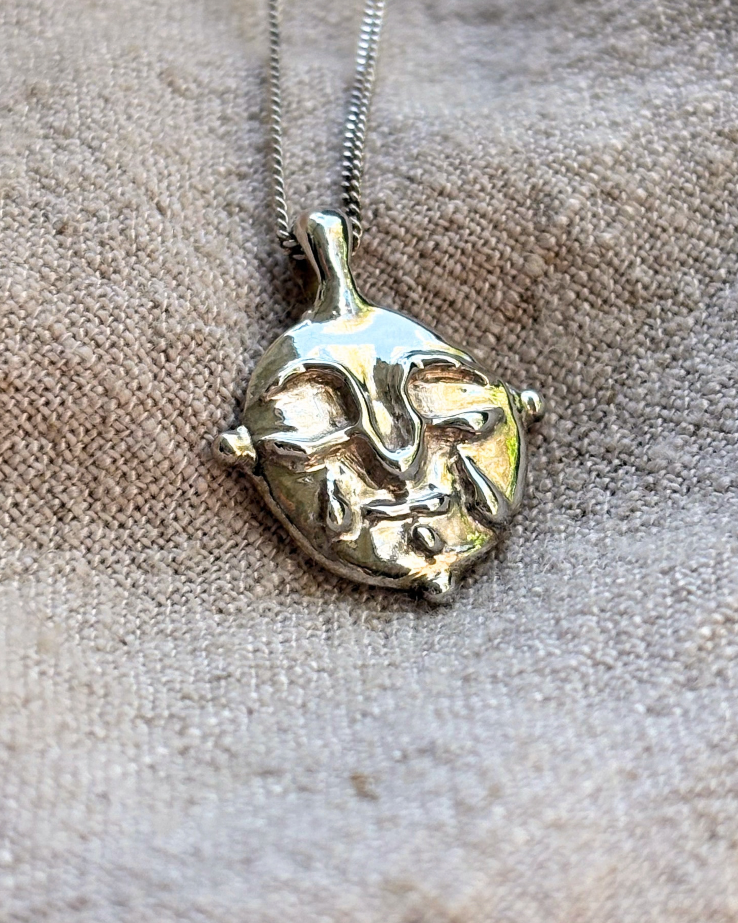Elara Mask Sterling Silver Necklace