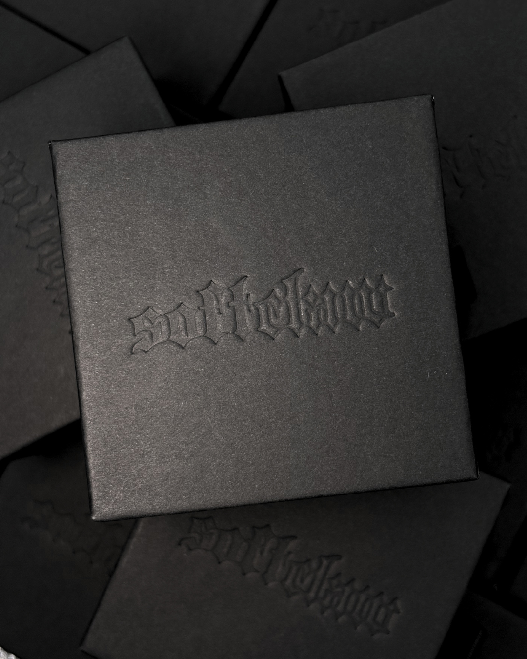 Soft Claw Studio black jewellery gift boxes with logo